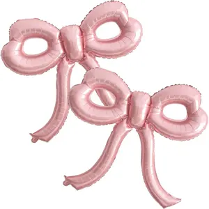 2 count  Bow Balloons Bow Party Decorations for Girl Women  Bow Birthday Decorations Giant Foil Balloon for  Shower Bridal Engagement Wedding Decor Bachelorette Party Supplies