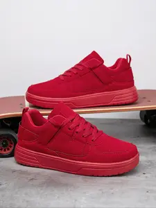 Men's Pure Sandal Leather Panel Shoes, New Low Top Lace-Up Wearable Casual Sneaker Trainer Shoes, Soft Sole Versatile Commuter Sports Trendy Shoes