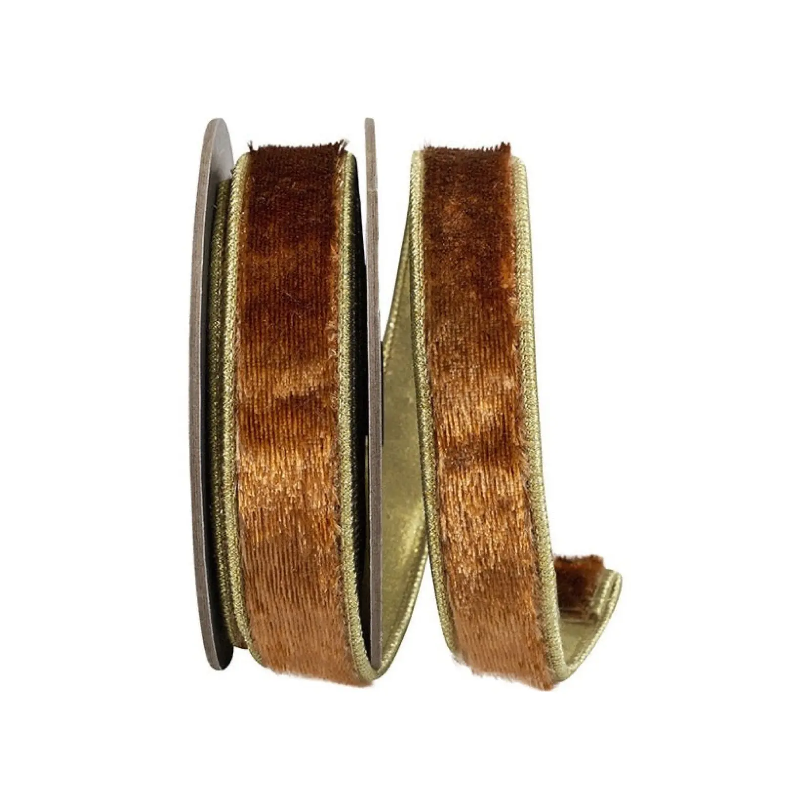 Copper Velvet Plush Dupioni Ribbon, 1" X 5YD