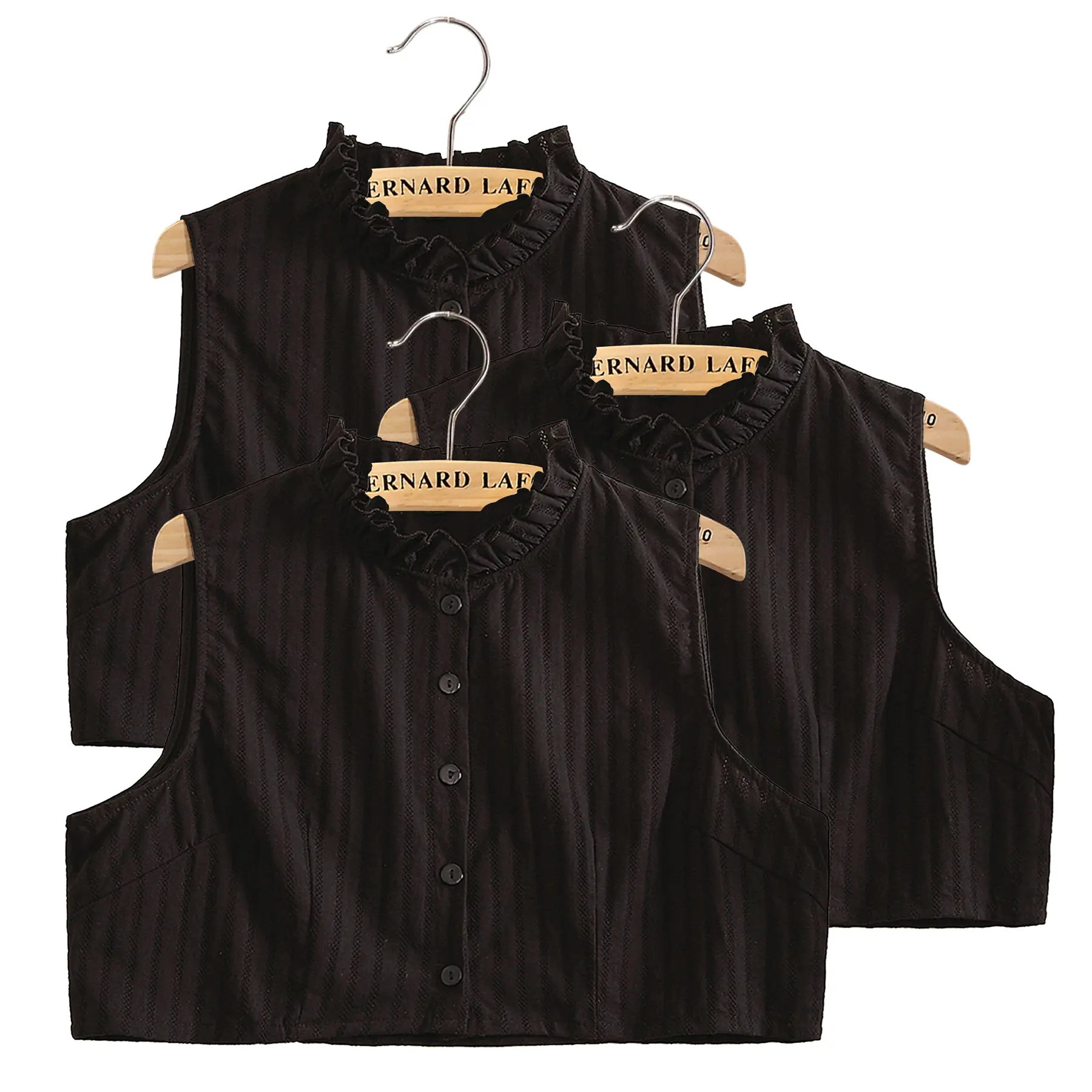 black stand-up collar-3pcs