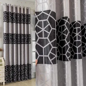 Elegant Modern Embroidered Curtains Panel, Top Cord Loop Hanging Design, Ideal for Living Room Bedroom Balcony Kitchen Decor