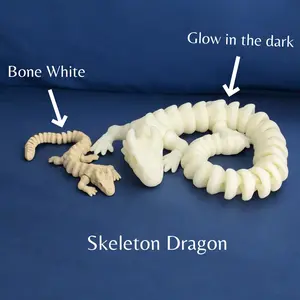 3D Printed Articulated Skeleton Dragon, Different sizes Available, Rainbow Colors Available Decor Gift Lover