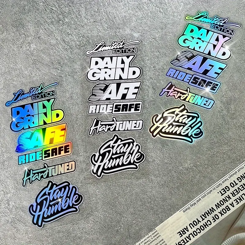 6PCS/SET JDM style car body sticker set suitable for triangular window fender motorcycle helmet side panel anti-scratch masking film waterproof and easy to stick modified car enthusiasts decals Universal Car Sticker