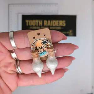 "Florida Life" authentic handmade one of a kind Siesta Key Beach sand earrings by ToothRaiders