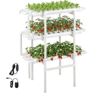 VEVOR Hydroponics Growing System Kit, 3 - Tier 108 Sites UPVC Pipe Hydroponic Grow Kit with Timed Irrigation, Thickened Hydroponic Pipes, Indoor Home Garden Vegetable Planting Grow Kits for Fruit HerbVEVOR Super Brand Day