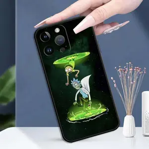 Warner Bros WB Rick and Morty Anime Art Pattern Phone Case Suitable for Apple Suitable for iPhone 17 16 15 14 13 12 11 Air Pro Max Plus 2020 2022 Straight edge Protective Black Soft TPU Cover, Phone Protection, Smartphone Case, Protective Personalized