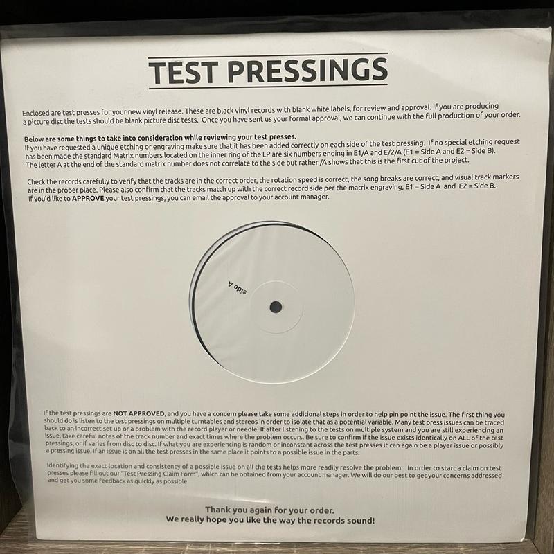 Signed 10,000 Hours Test Pressing Vinyl
