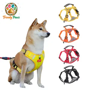 Reflective Anti-Pull Dog Harness, No-Choke Adjustable Pet Vest with Easy-Control Handle, Durable Oxford Dog Vest for Small Medium Large Dogs, Easy On & Off Walking Set