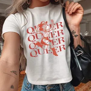 [ Sale up to 35%] + [Freeship] Queer Y2k Baby Tee Pride Baby Tee Femboy Clothing 90s Crop Top Retro Lesbian LGBTQ Gift Bisexual T Shirt Pride Parade Outfit
