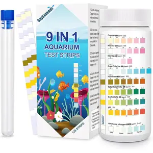 9 in 1 Aquarium Test Strips for Fish Tank - 125 Counts Aquarium Water Test Kit Testing Ammonia Nitrogen, Copper, pH and More