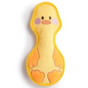 Durabite Duck Squeaky Dog Toy, Squeaky Plush Toy with Dual Layers, Durable Teething Toyfor Aggressive Chewers, Comfort and Chewing Toy, Yellow/Blue