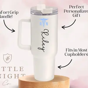 Personalized Nurse Tumbler 40oz with Straw - Ideal Gift for Nurses Nursing Students & RNs - Custom Name Design - Appreciation Graduation Present