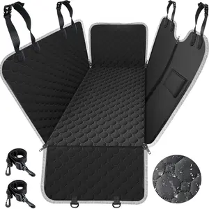 Dog Car Seat Cover Back Seat — 600D Heavy Duty Waterproof, Scratch-Resistant Dog Hammock with Side Flaps, Non-Slip, 4-in-1 | Car, SUV, Truck
