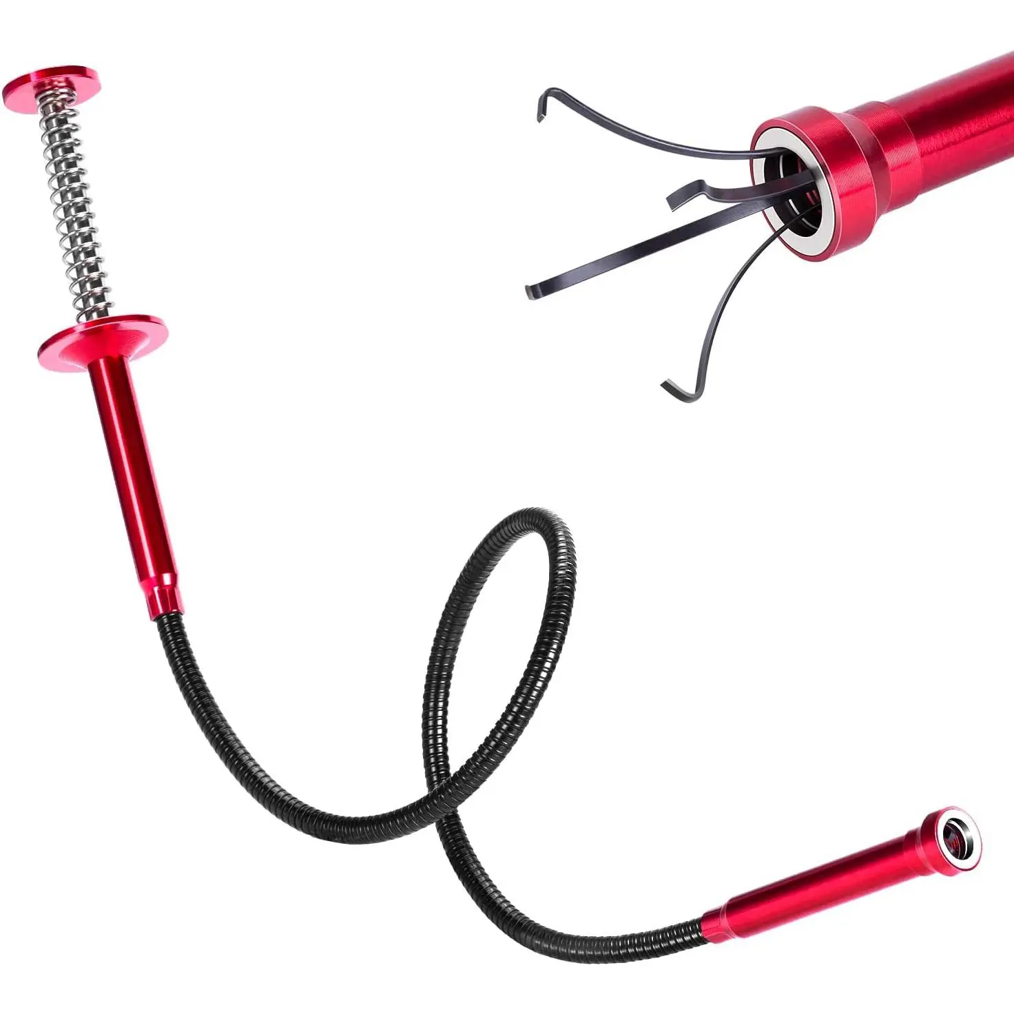 Bendable Flexible Magnetic Pickup Tool, 24'' Four Claw Grabber Tool, Accurate Pick Up In Narrow Space for Engine Bay/Home Sink/Drain/Earring/Keys/Metal Objects