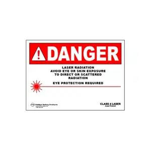 Phillips Safety Class 4 Plastic Laser Radiation Warning Sign #30