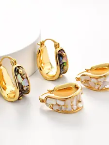 2 Pairs Fashionable Abalone Shell U-Shaped Wide Ear Cuffs, Vintage Earrings, Luxury High-End Jewelry, Elegant Ear Accessories