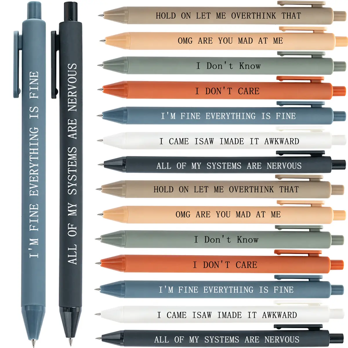 Hilariously Snarky Funny Office Pens, 14/ 7 pcs Funny Desk Supplies for Office with Sarcastic Quotes Ballpoint Pens, Smooth Writing - Prank Gifts for