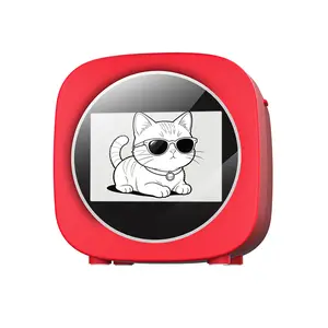 2026 New Product Smart AI Voice Sticker Printer Box, Magic Thermal Sticker Maker with Display, Inkless Portable Sticker Box for Home, Office, Study & DIY Projects, 5 Rolls Paper Included