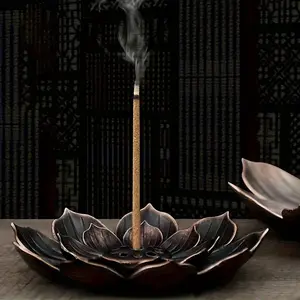 Lotus Design Incense Holder, 1 Count Mini Hollow Out Incense Burner, Home Decor Supplies for Living Room Bedroom Study Room, Aroma, Fragrance Incense