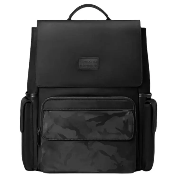 Samsonite Fanna Series Men's Black Lightweight Multi-Compartment Backpack - Fabric, Synthetic Leather & Genuine Leather Blend for Casual, Business Commute, Lightweight Backpack