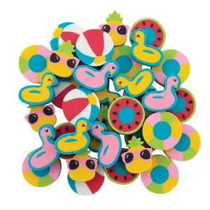 3/4" Bulk 300 Pc. Mini Pool Party Rubber Eraser Assortment