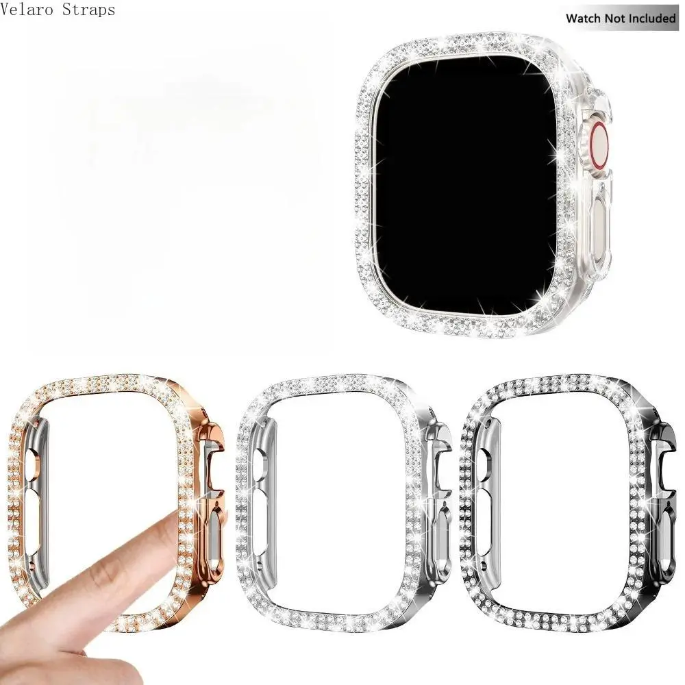 4-Count Durable Rhinestone Decor Protective Smartwatch Cover Set, Fashion Accessory for 38-49mm Watches, Stylish Wearable Tech Accessory, Protection, Accessories