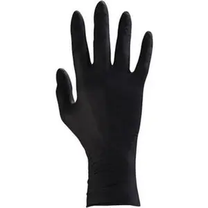 Microflex Disposable Black Nitrile Cleaning Gloves - Size XL, 4.7 Mil Industrial Grade, Powder-Free, Textured Beaded Rolled Cuffs, Ambidextrous, MK-296-XL