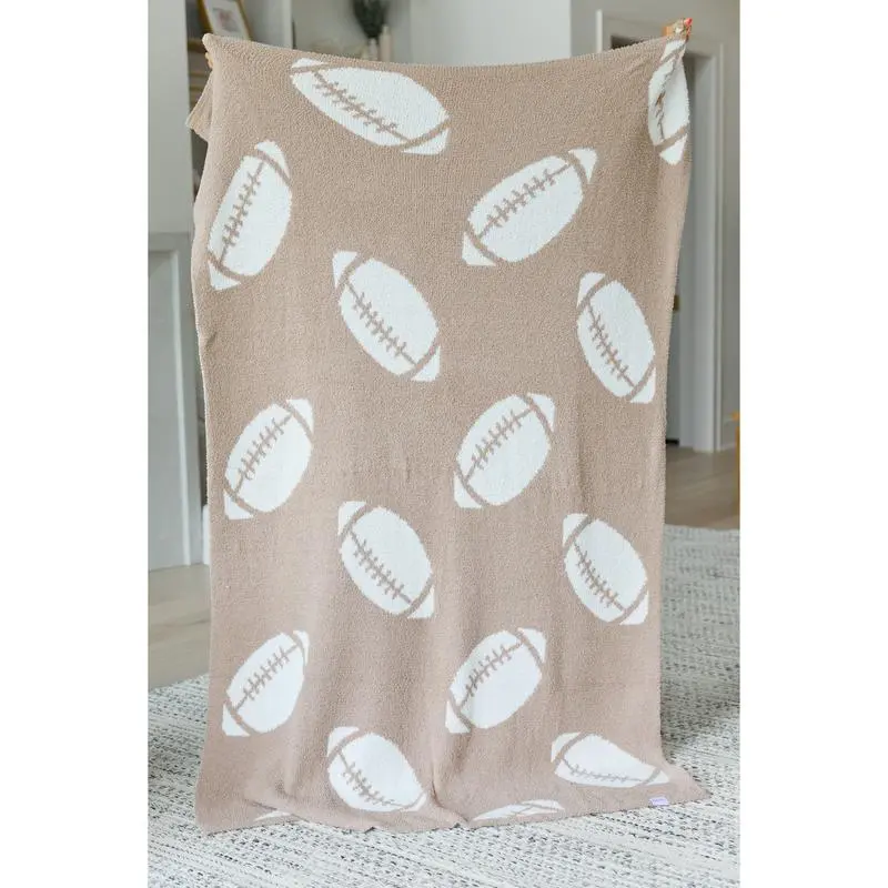 Football Fan Blanket, Premium Fleece Gameday Throw, Cozy Sports Blanket for Couch Bedroom, Football Lover Gift