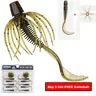 QualyQualy 2-in-1 with Detachable Skirt Grubs (10pcs per pack), 2.95 inches Curly Tail, Deep Ribbed Body, Flavor-Infused Soft Plastic, Compact Slow-Sink Skirt, Tear-Resistant, Secure Hook Hold, Better Hooksets, Durable for Fresh/Saltwater Bass Fishing