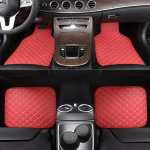 Car Front & Rear Floor Mat, PU Leather Waterproof Anti-slip Carpet, Car Accessories For Interior Decoration, Car Floor Mats