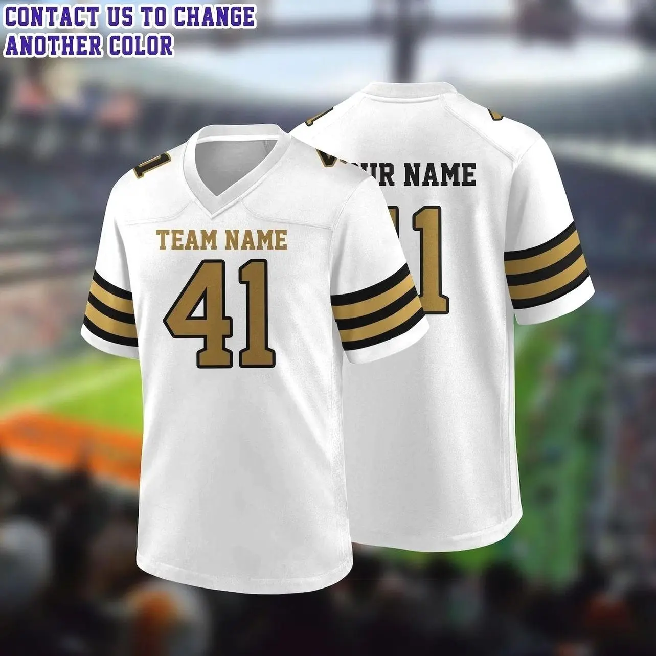 Custom New Orleans Football Jersey Personalized Uniform Team Name Number Logo Shirt clothes Men women and kids Game Day Outfit HFG 22N