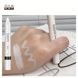 Tricolor Highlight Eyeliner - Matte White and Gold Glitter, Long-lasting Botanical Squalane Formula, Easy-to-Apply Creamy Gel Texture, Perfect for Music Festivals and Daily Makeup - Anti-smudge, Sensitive Light Beige Safe