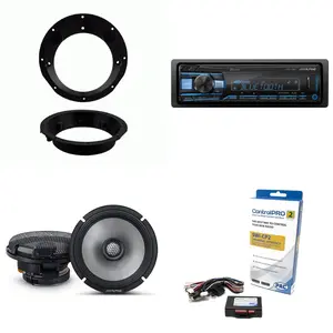 Alpine UTE-73BT Bluetooth Receiver & Handle Bar Control Interface compatible with Harley 1998-2013 & 6.5" R2 Series Speakers