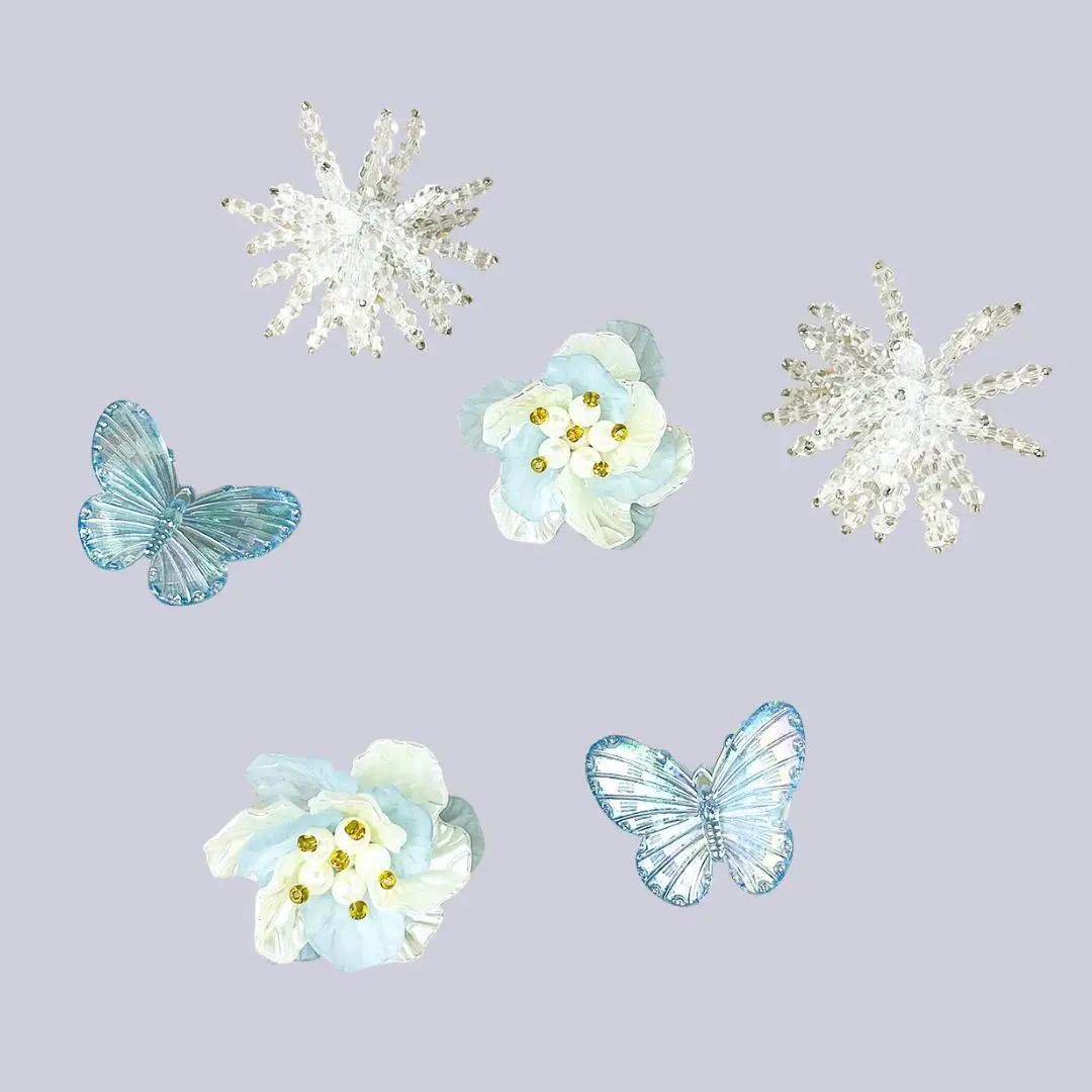 Crystal Blue Garden Shoe Charm Set