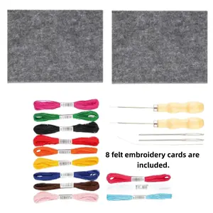 1 Pack Embroidered Felt Set Premium Prickling Needle Including Embroidery Pictures, Wool Felt  Felt Embroidered Card for Pricking Set Beauty & Personal Care