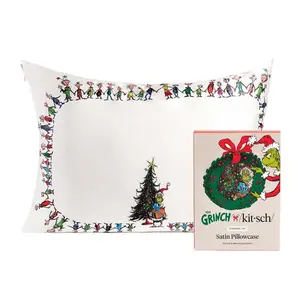 The Grinch x Kitsch Standard Satin Pillowcase- Whoville