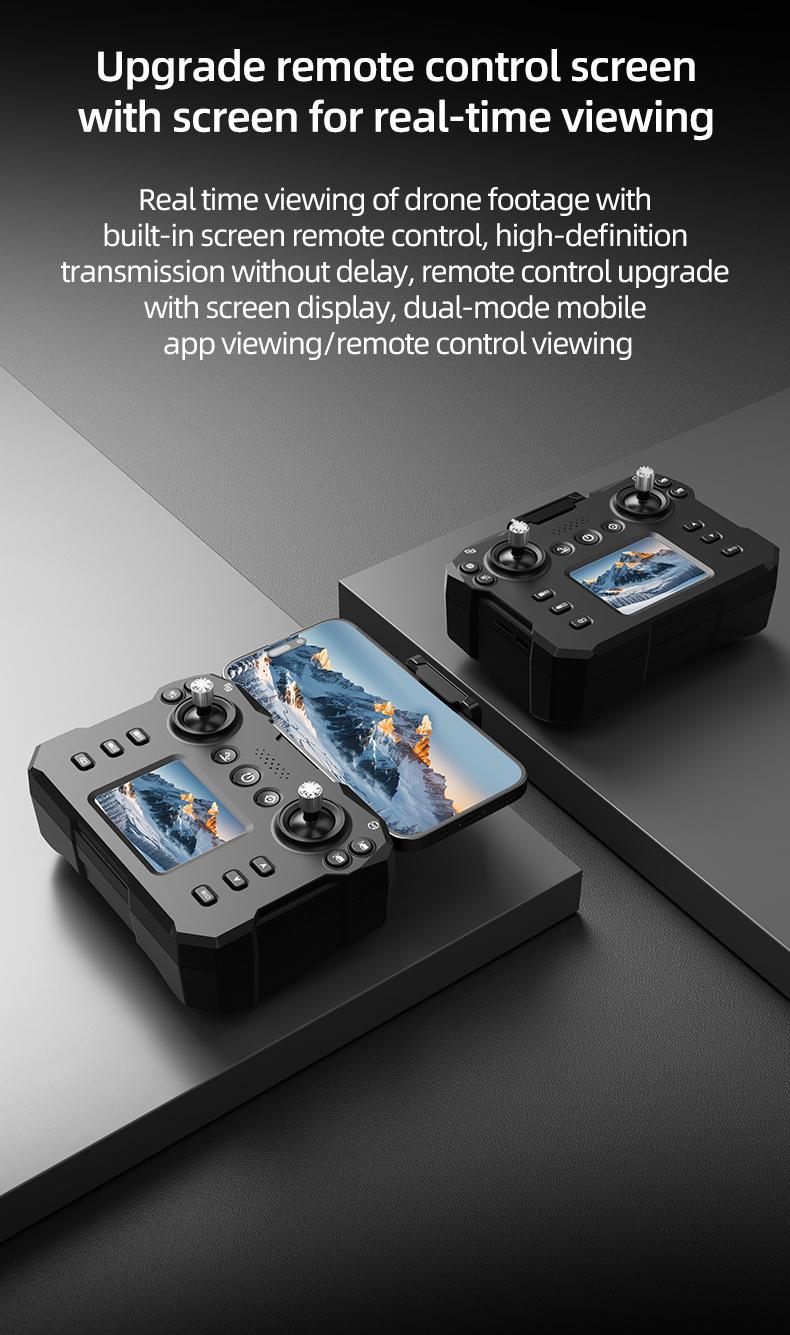 KY102 Drone with Screen Controller & SD Card, HD Camera, Brushless Motor, Optical Flow Positioning, Active Obstacle Avoidance, Dual Battery Kit, One-Key Takeoff/Landing, Beginner FPV Quadcopter