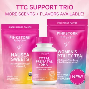 Pik Stork TTC Support Trio | Clean Prenatal + Organic Herbs | Vitex, Red Raspberry Leaf, Methylated Folate, Vitamin B6
