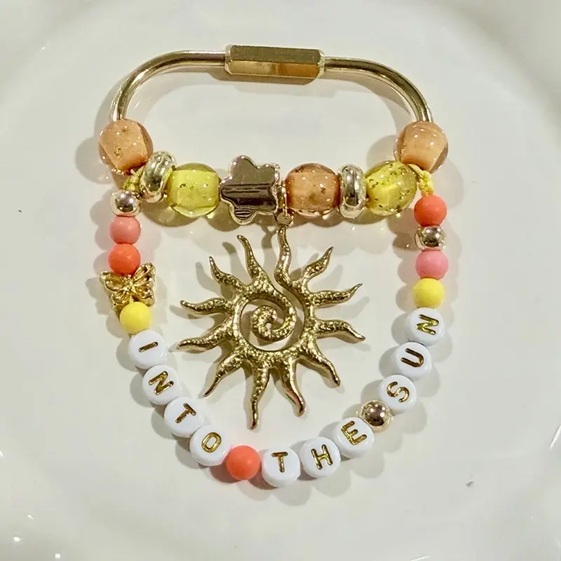Handmade K-pop Themed Carabiner Bag Charm, Kawaii Keychain, Cute Purse/Backpack Accessory with Colorful Beads and Cute Accents