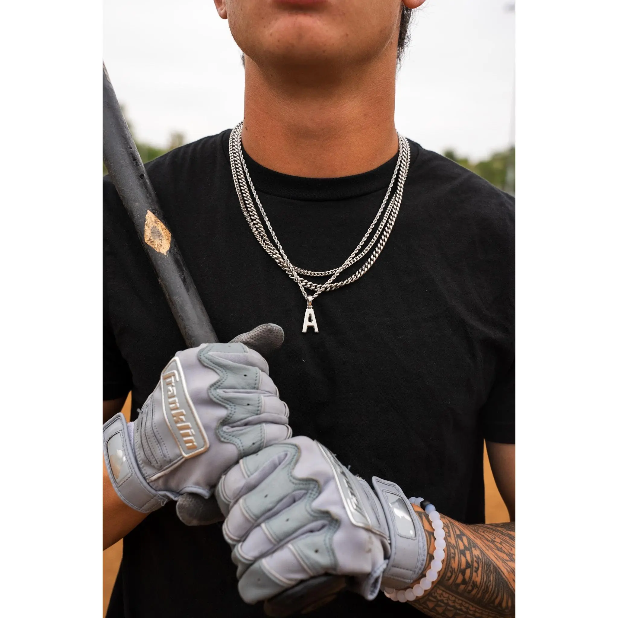 Varsity Initial Pendant (Silver)