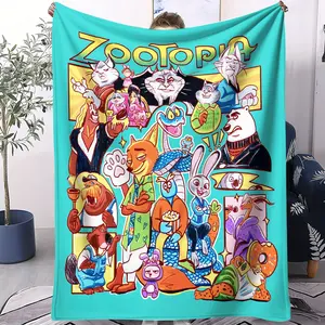 Zootopia Movie Themed Blanket, a Multifunctional Soft Throw Blanket Suitable For Sofas, Bedrooms, And Travel Planes, Is The Perfect Birthday Gift For Children, Boys, And Girls