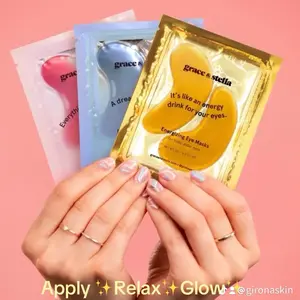 Grace & Stella 3 ( blue , gold , pink) Under Eye Patches Hydration De puff Rejuvenated Helps with Tired Eyes Energizing Eye Masks for Radiant Glow. Brightening Hyaluronic Acid Soothing.