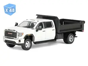 48 PACK 2022 GMC Sierra 3500HD w/ Dump Bed - Summit White Diecast 1:64 Scale Model - Karson Diecast Co. 51563A