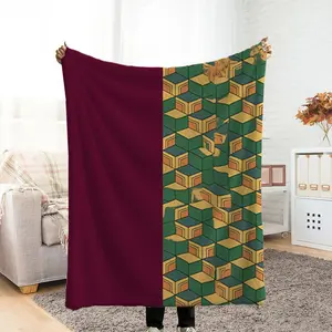 Tomioka Giyu Japanese-Style Soft & Warm Plush Polyester Blanket, Thick Fleece Blanket, Bedroom Throw, Couple-Exclusive Blanket, Extra-Large Sleeping Blanket, Living Room Blanket