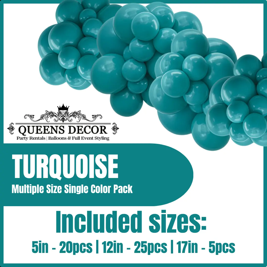 Turquoise  Balloons Packs multiple sizes 5", 12", 17", and more base on selected package