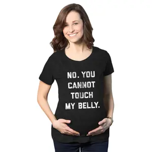Maternity No. You Cannot Touch My Belly Pregnancy T Shirt Funny Baby Bump Tee Funny Graphic Maternity Tee Cute Pregnancy Tees With Plus Sizes Pregnant Funny Sarcastic Short Sleeve Maternity Shirts Black