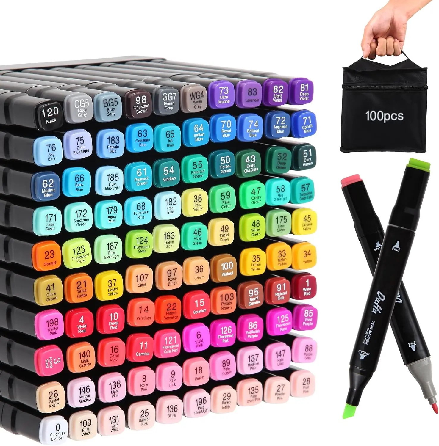 100 Markers Double Sided