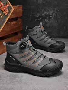 Men's Fashion Hiking Shoes, Lazy Rotating Laces Outdoor Workwear Casual Shoes, Anti-Slip Breathable, Winter New, Daily Wear