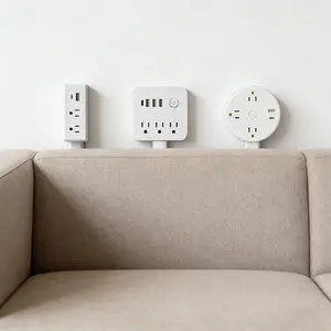 Power Socket Extender, USB-A,USB-C, and 2 AC Sockets, Extend From 18" To 26" and Rotate 180°