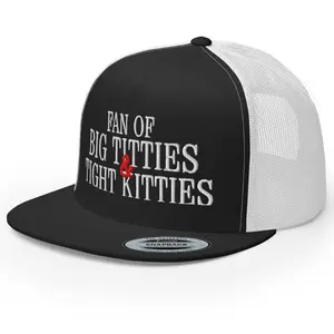 RIVEMUG NX Fan of Big Titt*es And Tight Kitties Embroidered Flat Bill Trucker Hat High Crown Adjustable Cap for Men and Women